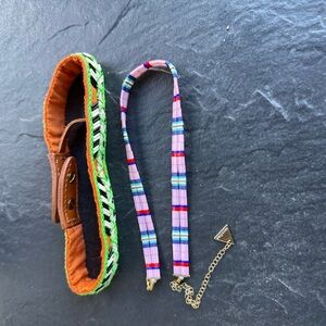Colorful Collar and Plaid Lanyard choker necklace